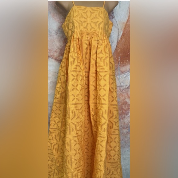 Free People Mustard Yellow Dress, size says XS but is large and fits M and L. - Picture 4 of 7
